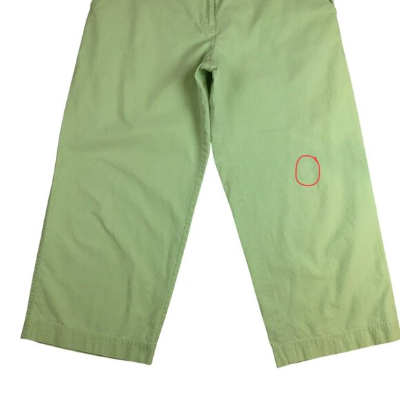 Eileen Fisher Womens Light Green Cotton Wide-Leg Pants Cropped Size L - Picture 7 of 10
